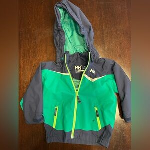Helly Hansen Kids Raincoat - Green and Navy